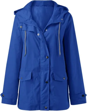 2023 Rain Jacket Women Lightweight Raincoat Waterproof Windbreaker Trendy Casual Climbing Outdoor Trench Coats Outerwear