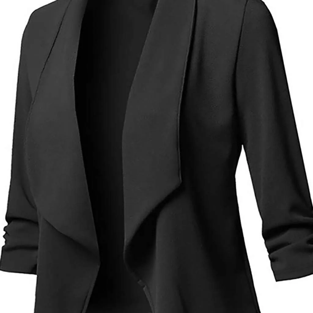 2023 Women Business Blazers Trendy Casual Cropped Blazer Jacket Petite Open Front Office Cardigan Stylish Womens Fall Coats