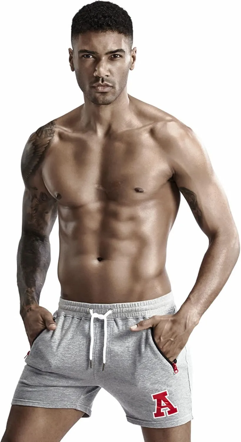 52hertz Men's Workout Athletic Running Shorts with Drawstring Summer Elastic Waistband Lounge Casual Shorts with Pockets