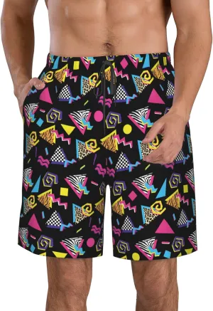 AMRANDOM Mens Casual Shorts Drawstring Summer Beach Golf Shorts Bathing Suit Swim Trunks
