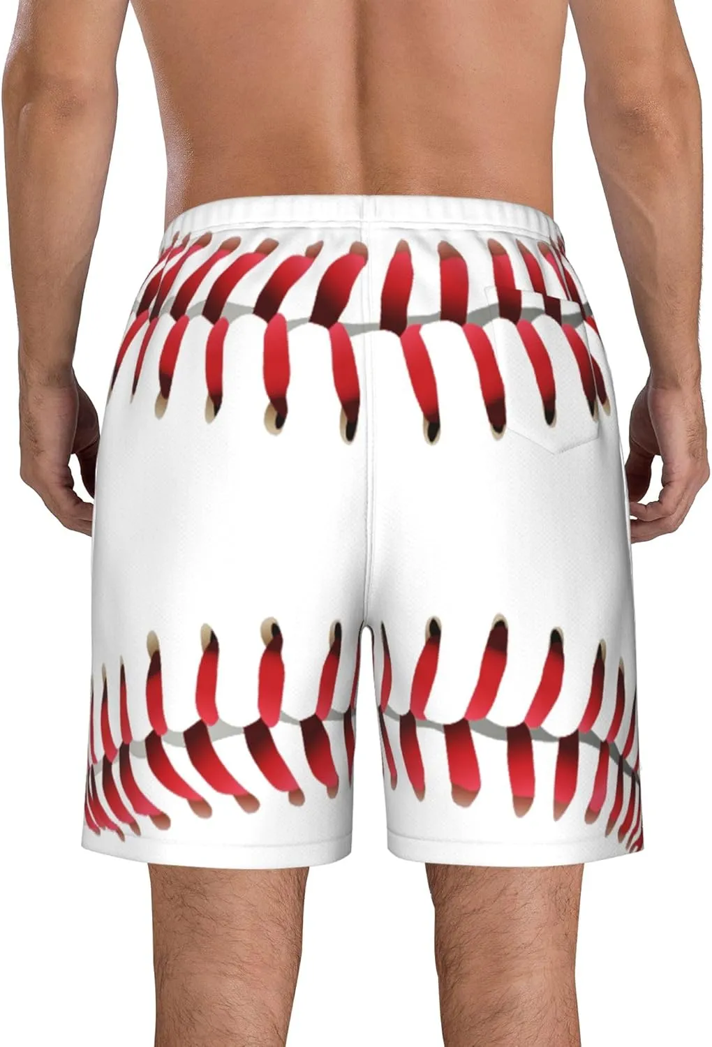 AMRANDOM Mens Casual Shorts Drawstring Summer Beach Golf Shorts Bathing Suit Swim Trunks
