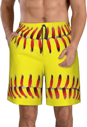 AMRANDOM Mens Casual Shorts Drawstring Summer Beach Golf Shorts Bathing Suit Swim Trunks
