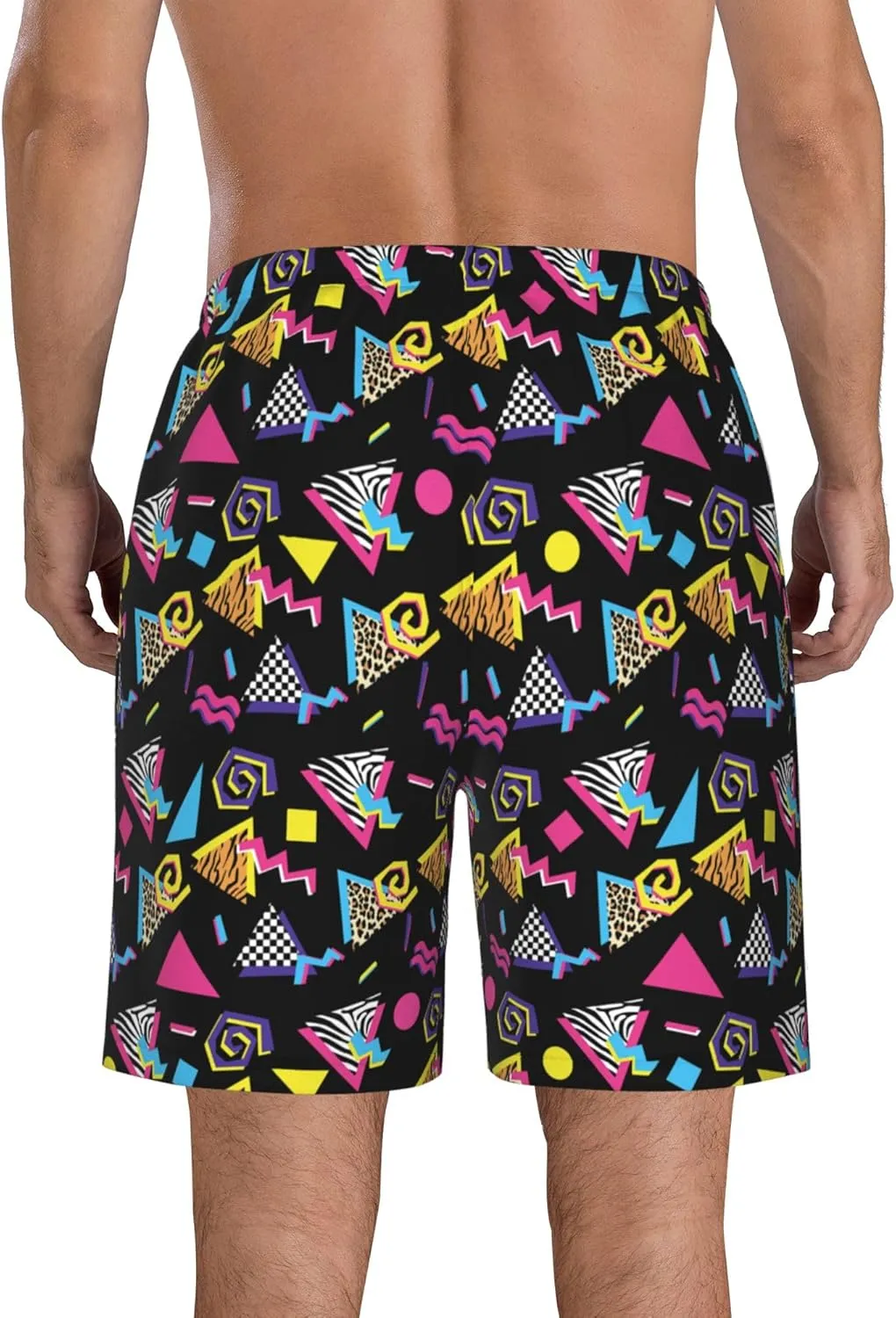 AMRANDOM Mens Casual Shorts Drawstring Summer Beach Golf Shorts Bathing Suit Swim Trunks