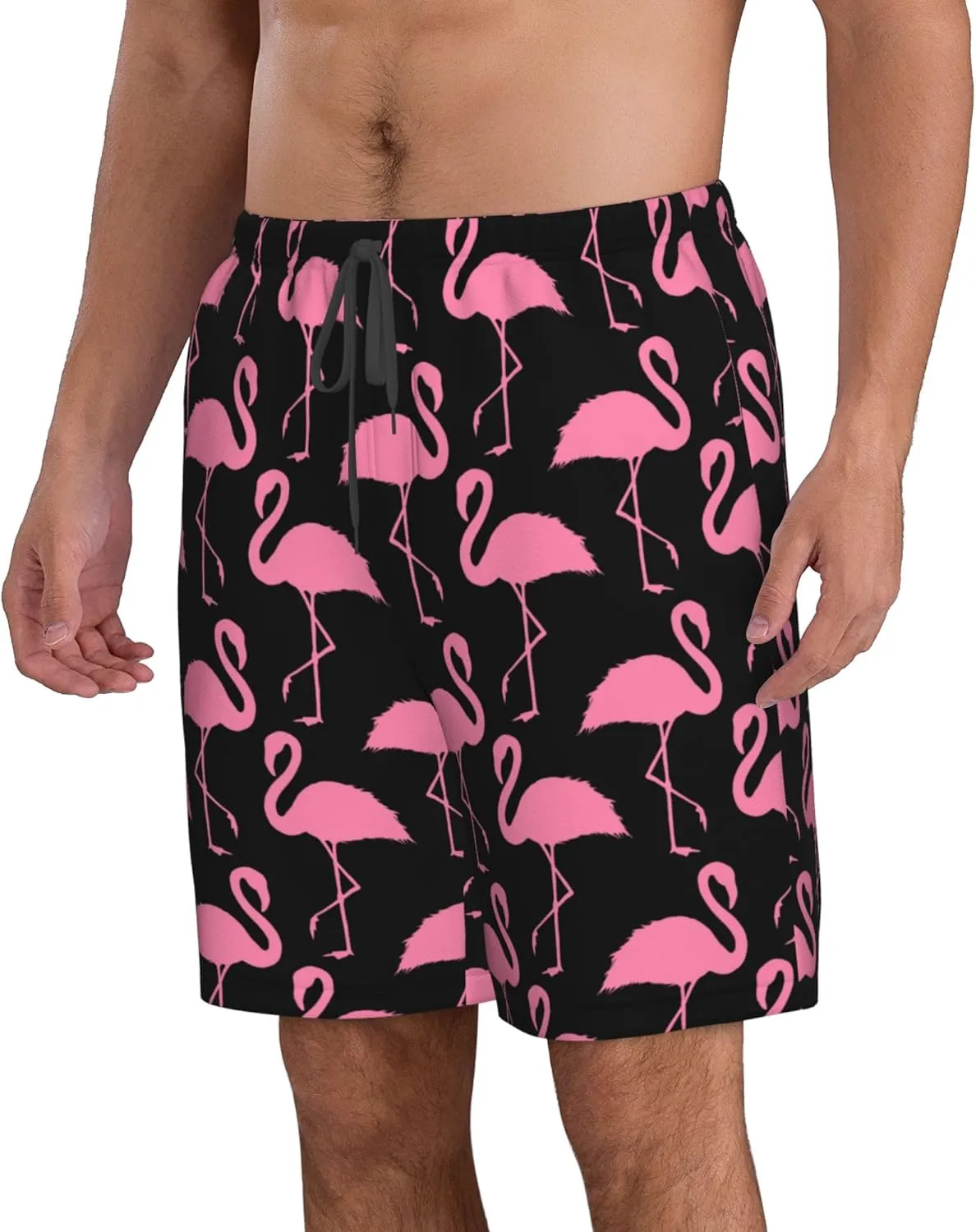 AMRANDOM Mens Casual Shorts Drawstring Summer Beach Golf Shorts Bathing Suit Swim Trunks