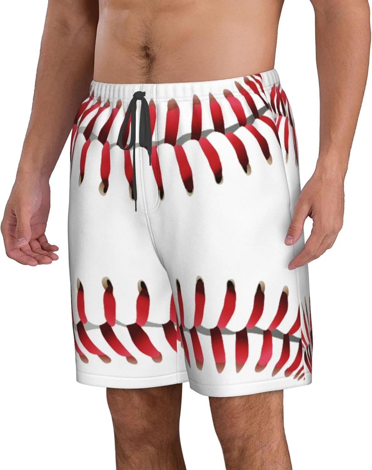AMRANDOM Mens Casual Shorts Drawstring Summer Beach Golf Shorts Bathing Suit Swim Trunks