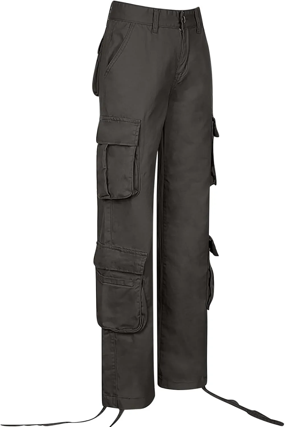 Anjikang Parachute Cargo Pants for Women Y2K Teen Girls Trendy Low Waist Wide Leg Cargos Multi Pockets Travel Hiking Trousers