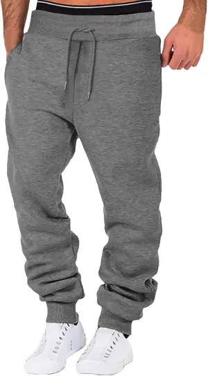 Baggy Jeans Men Winter High Street Fashion Leisure Loose Sports Running Solid Color Lace Up Pants Sweater Pants para