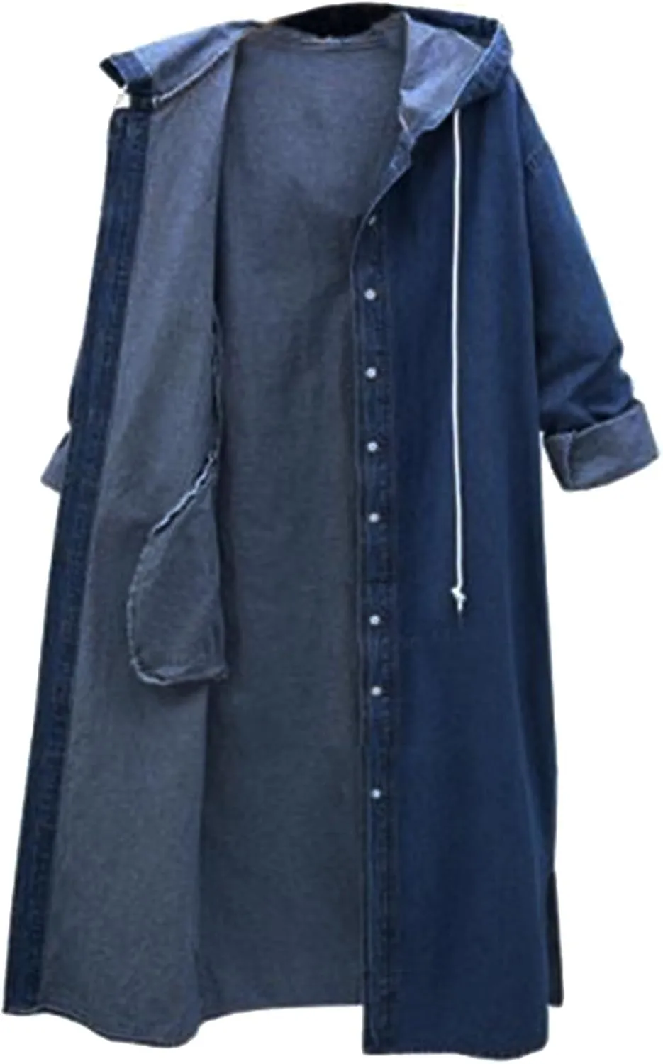 Belted Slim Outerwear Coat Long Overcoat Outwear Denim Long Casual Sleeve Women'S Blouse Windproof Classic Outerwear