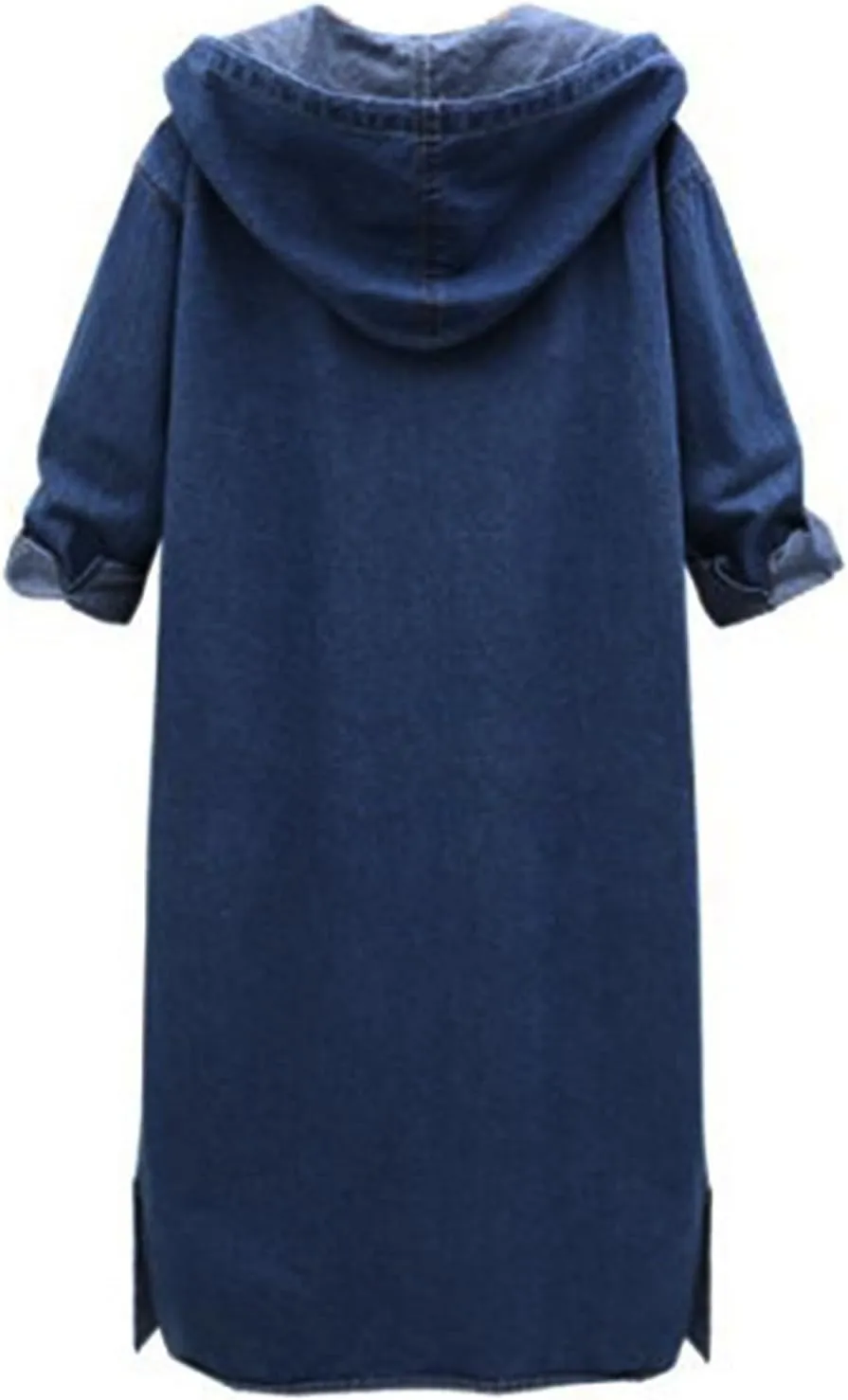 Belted Slim Outerwear Coat Long Overcoat Outwear Denim Long Casual Sleeve Women'S Blouse Windproof Classic Outerwear