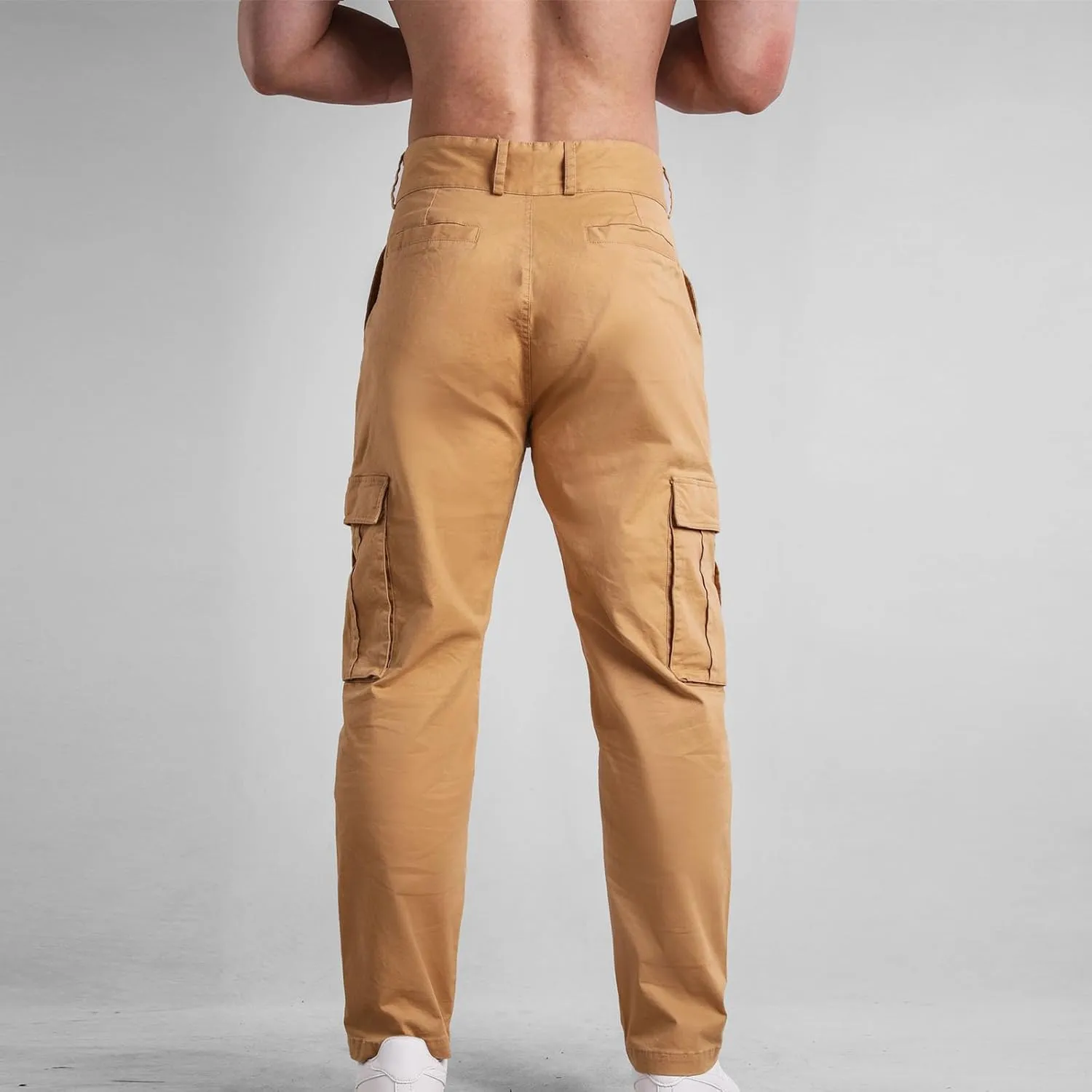 Bidobibo Cargo Pants for Men Relaxed Fit Elastic Waist Tactical Pants Multi-Pocket Cargo Pants Outdoor Work Trousers 2025