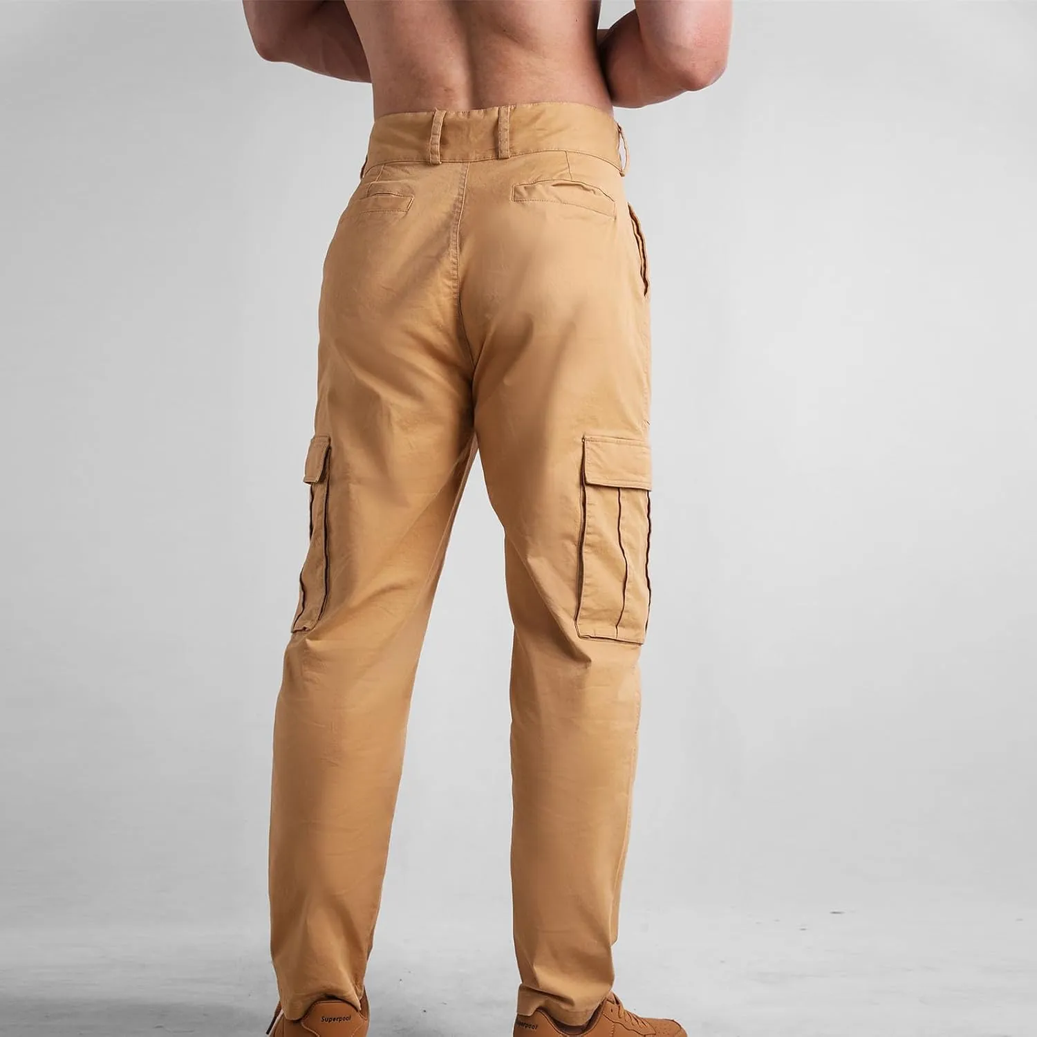 Bidobibo Cargo Pants for Men Relaxed Fit Elastic Waist Tactical Pants Multi-Pocket Cargo Pants Outdoor Work Trousers 2025