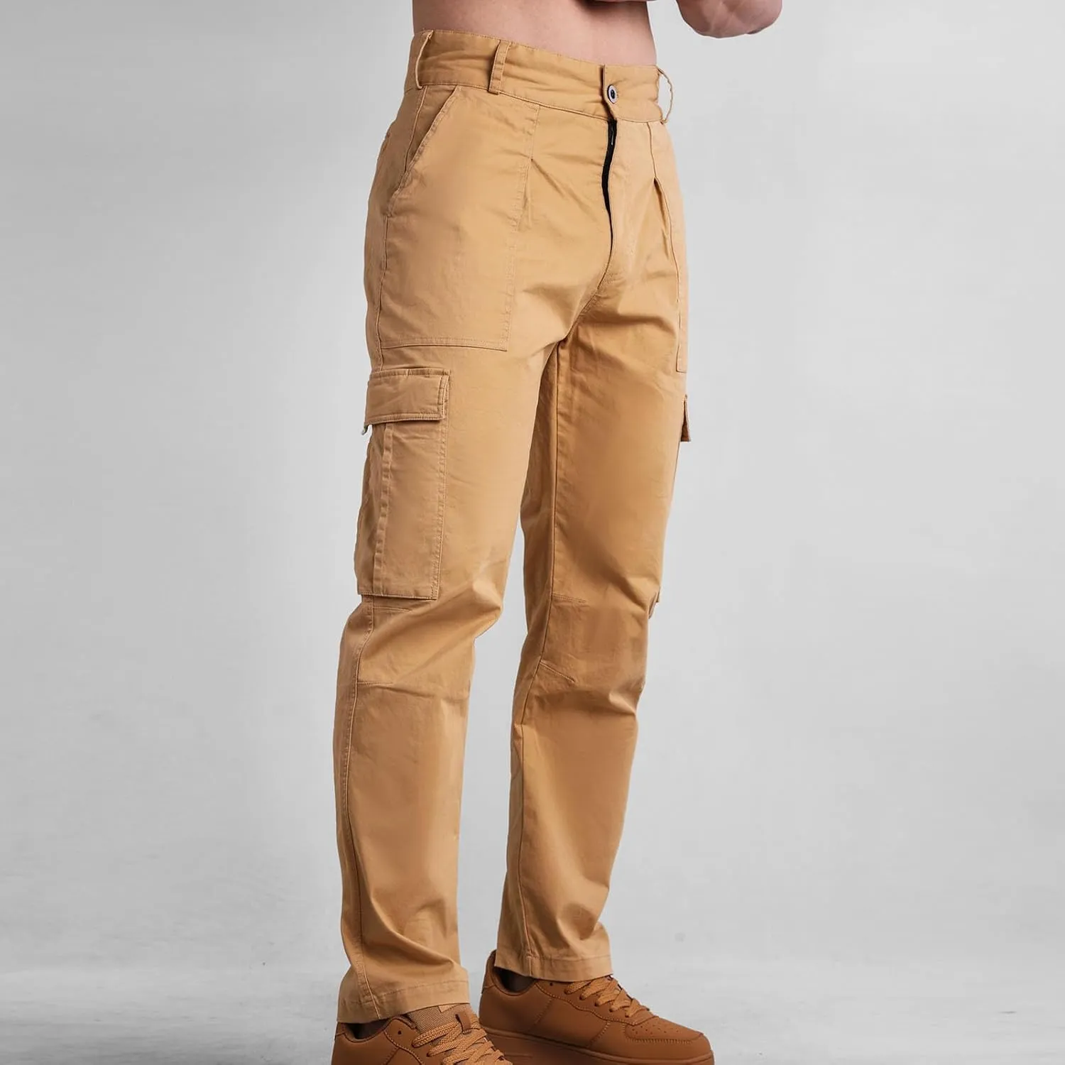 Bidobibo Cargo Pants for Men Relaxed Fit Elastic Waist Tactical Pants Multi-Pocket Cargo Pants Outdoor Work Trousers 2025