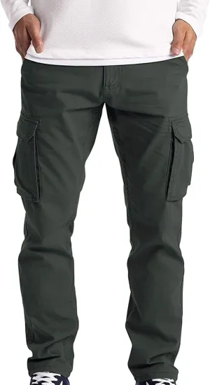 BIFUTON Mens Cargo Pants,Mens Fashion Cargo Pants Casual Camo Tapered Stretch Twill Joggers Sweatpants with Pockets