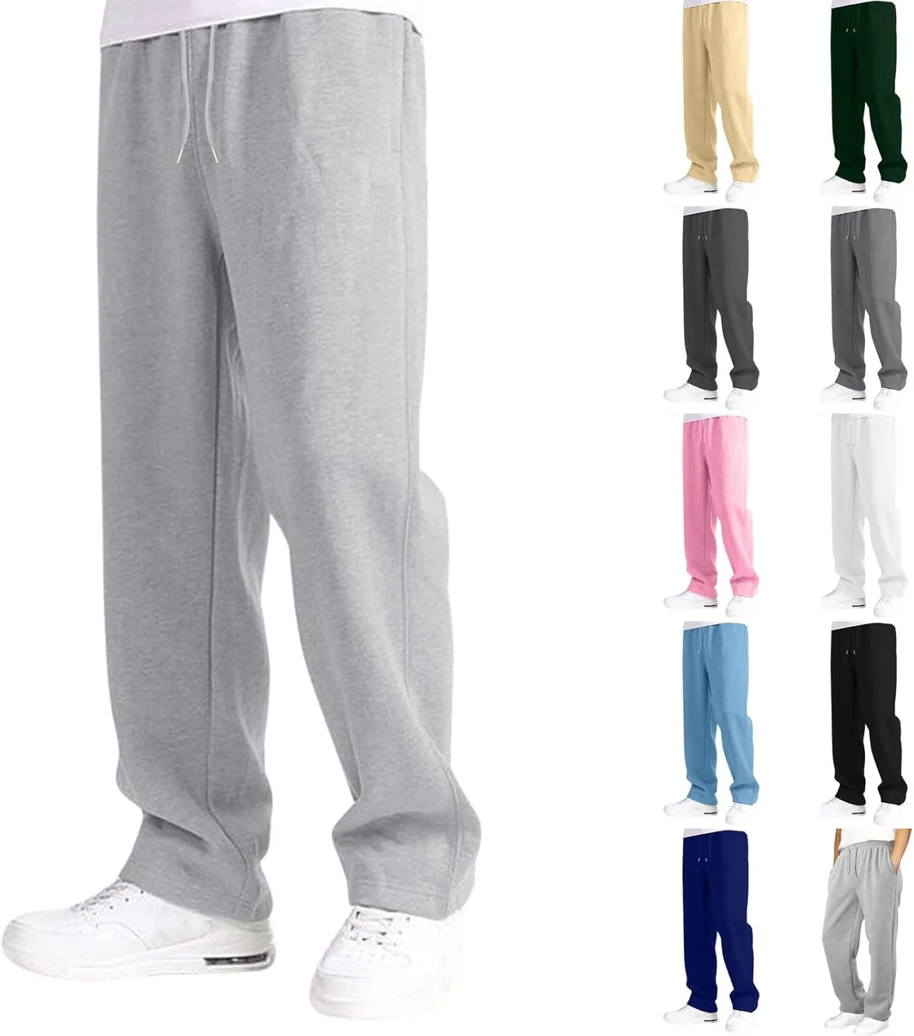 Black Cargo Pants Men Mens Oversized Cargo Pants Casual Drawstring Joggers Work Solid Color Sweatpants with Multi Pocket
