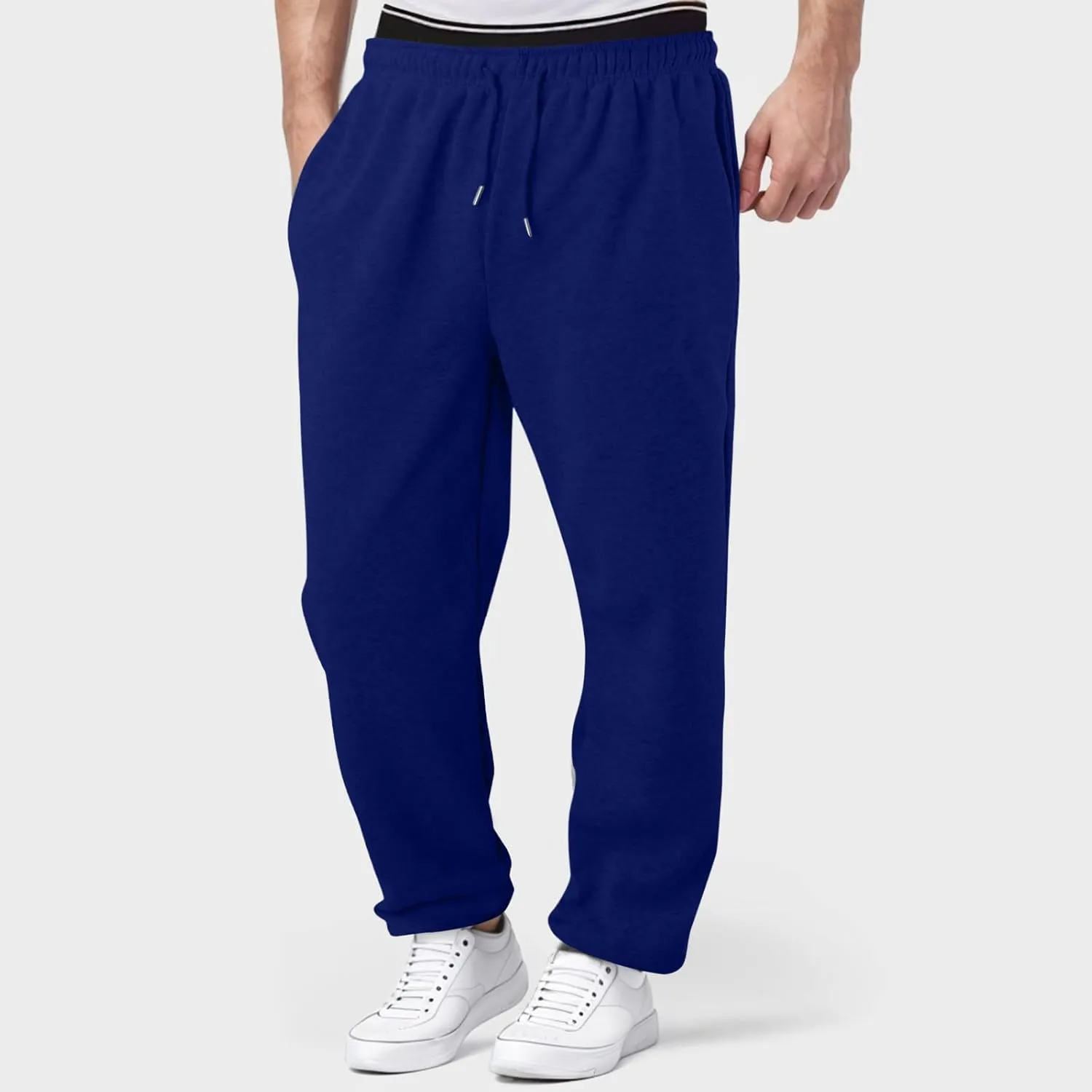 Black Cargo Pants Men Mens Oversized Cargo Pants Casual Drawstring Joggers Work Solid Color Sweatpants with Multi Pocket