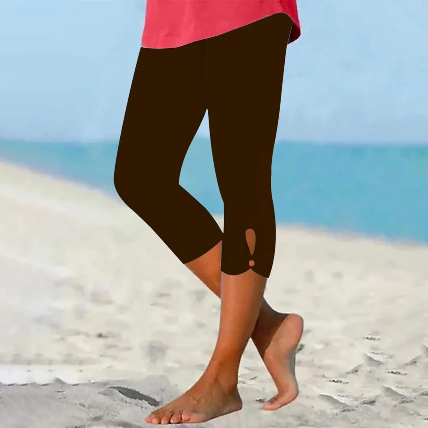 Capri Leggings for Women 2025 Cropped High Waist Yoga Pants Summer Dressy Capris Stretchy Workout Compression Pants