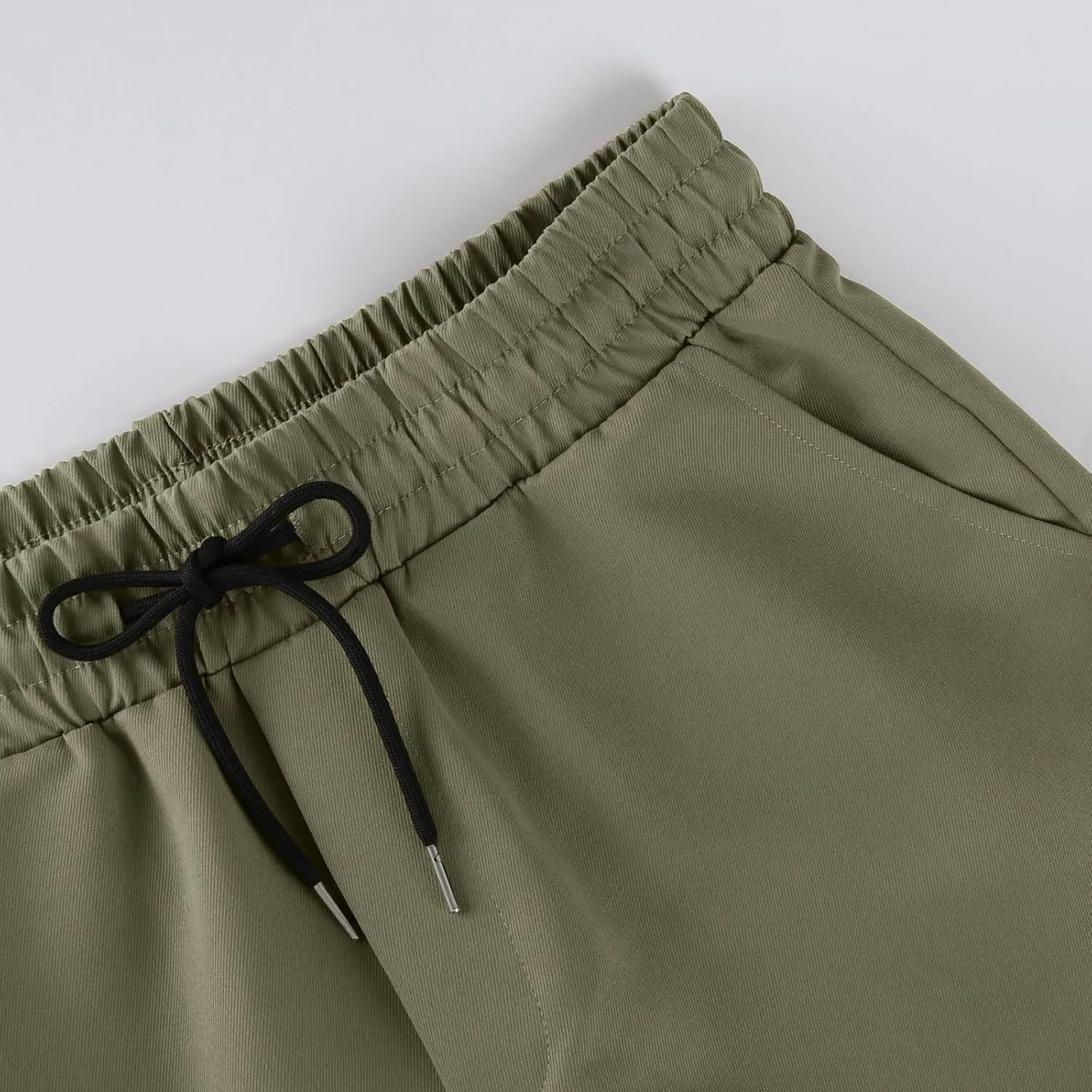 Cargo Pants for Men Casual Slim Fit Drawstring Waist Cargo Pants with Multi Pockets Trendy Outdoor Pants Streetwear