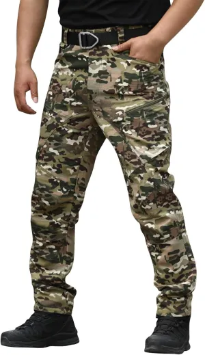 Cargo Pants for Men Hiking Tactical Pants Water Resistant Baggy Casual Work Pants Straight Multi Pockets Trousers