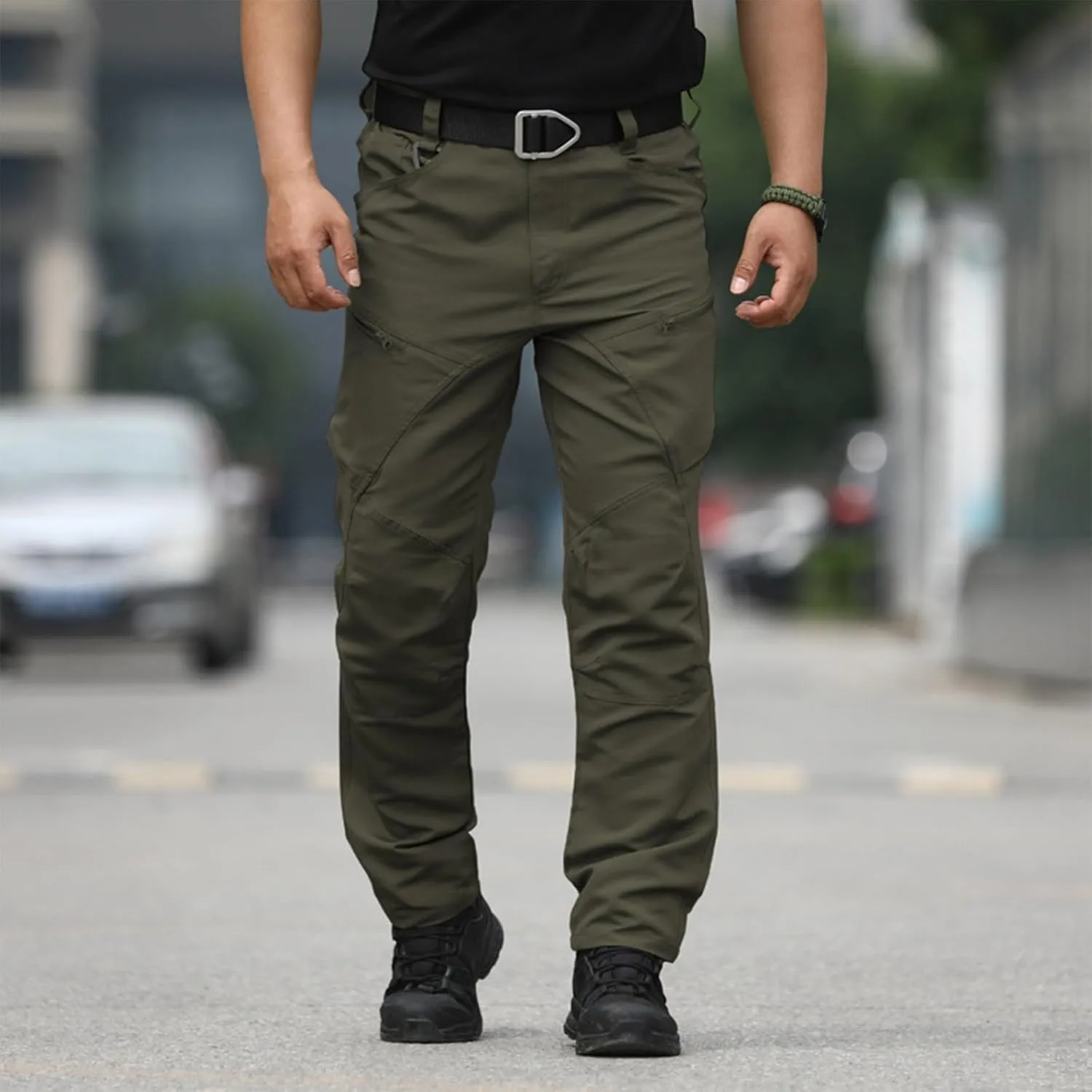 Cargo Pants for Men Hiking Tactical Pants Water Resistant Baggy Casual Work Pants Straight Multi Pockets Trousers