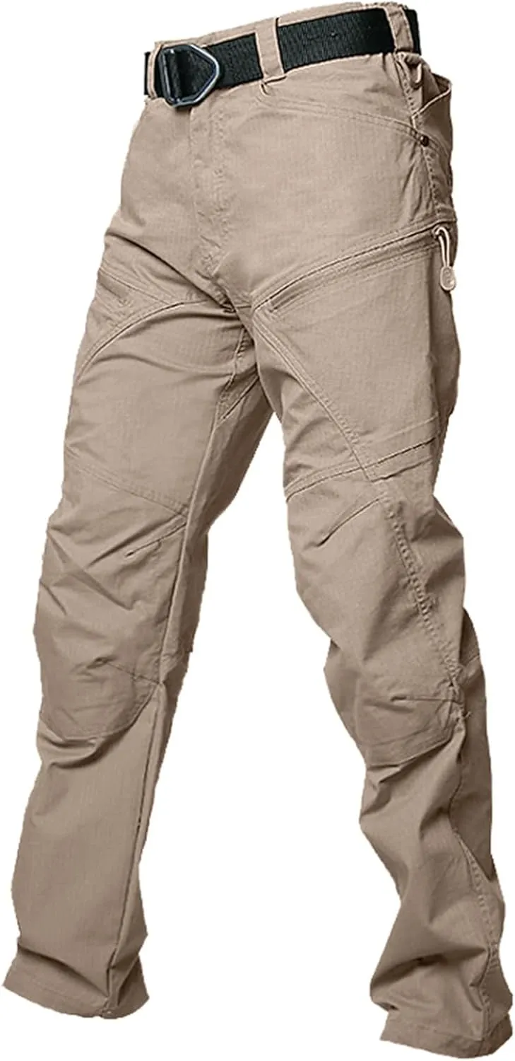 Cargo Pants for Men Hiking Tactical Pants Water Resistant Baggy Casual Work Pants Straight Multi Pockets Trousers
