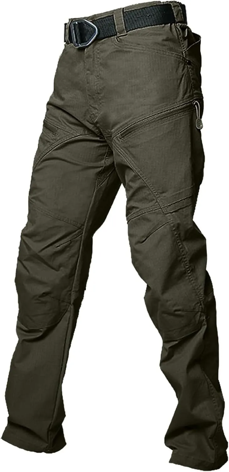 Cargo Pants for Men Hiking Tactical Pants Water Resistant Baggy Casual Work Pants Straight Multi Pockets Trousers