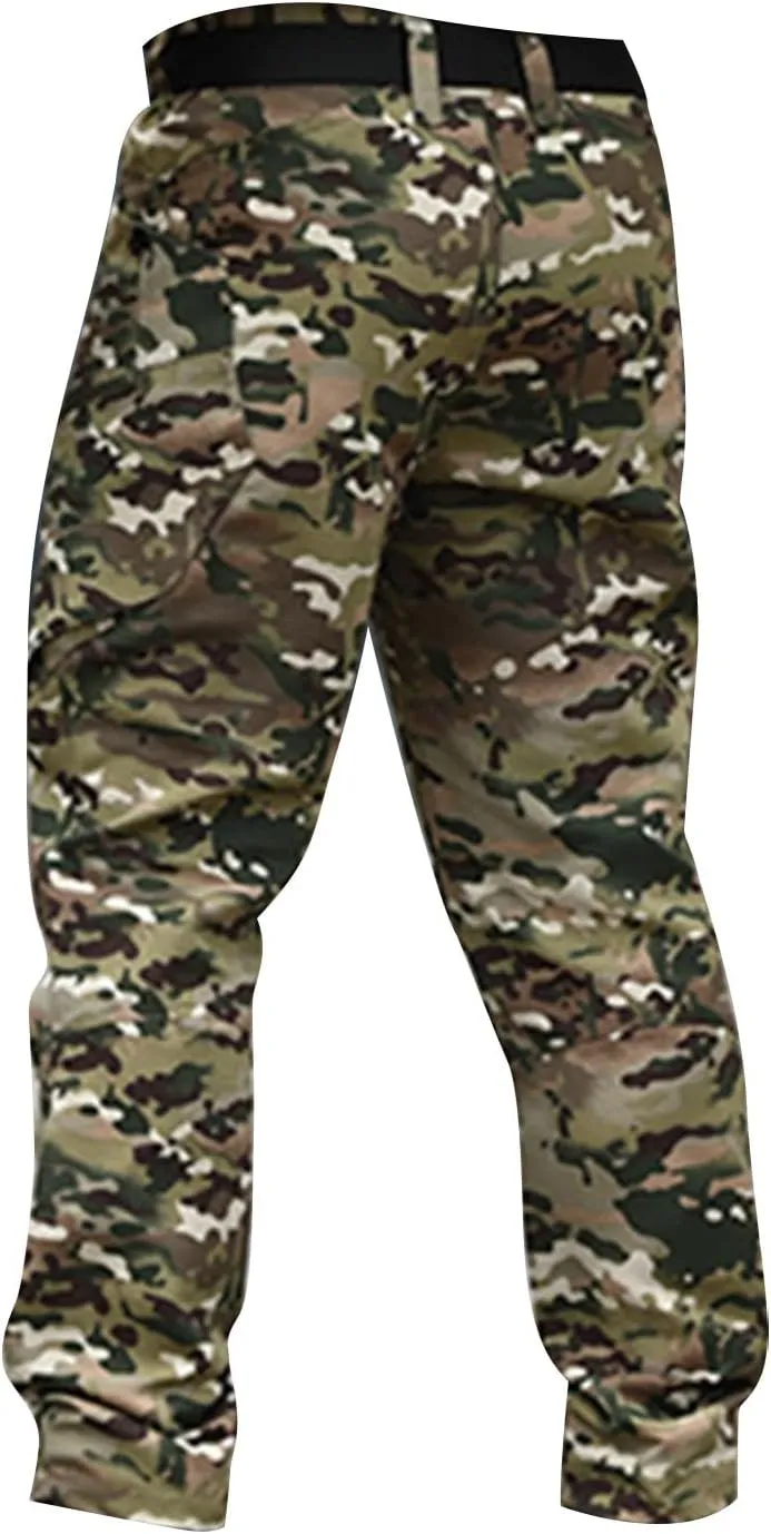 Cargo Pants for Men Hiking Tactical Pants Water Resistant Baggy Casual Work Pants Straight Multi Pockets Trousers