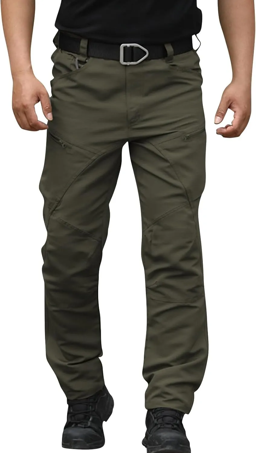 Cargo Pants for Men Hiking Tactical Pants Water Resistant Baggy Casual Work Pants Straight Multi Pockets Trousers
