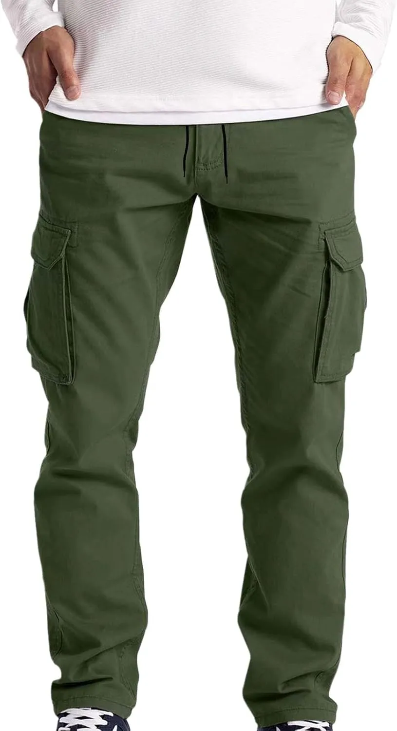 Cargo Pants for Men with Multi Pockets Camouflage Military Combat Work Fit Trousers Casual Tactical Hiking Pants