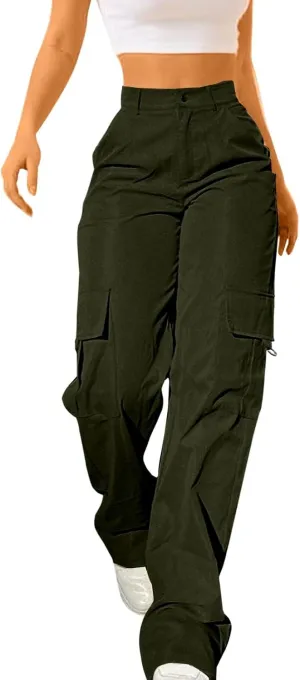 Cargo Pants for Women High Waisted Casual Wide Leg Pants Baggy Stretchy Wide Leg Y2K Streetwear with Pockets