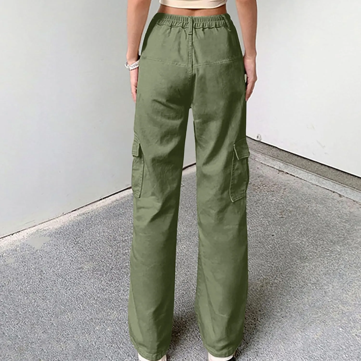 Cargo Pants for Women High Waisted Pants Baggy Stretchy Wide Leg Y2K Streetwear Multiple Pockets Fashion Cargo Jeans