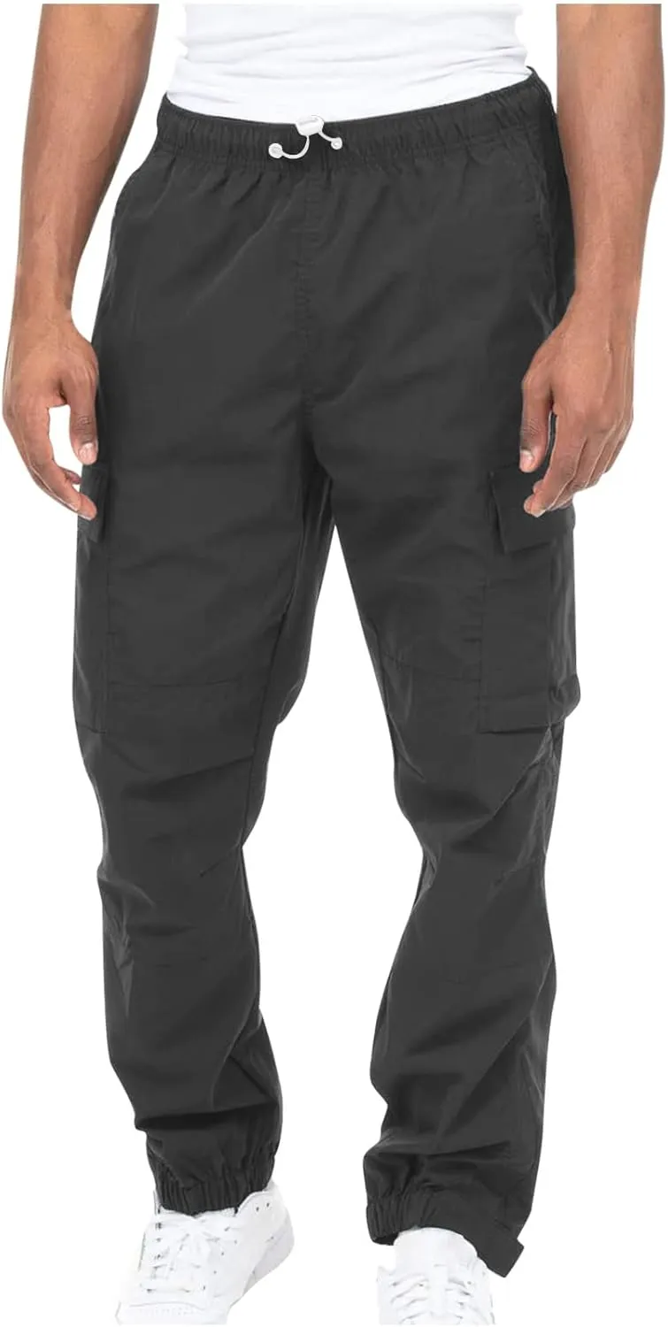 Cargo Sweatpants for Men Casual Fitness Drawstring Cargo Pants Workout Joggers Trousers Outdoor with Mutil Pockets