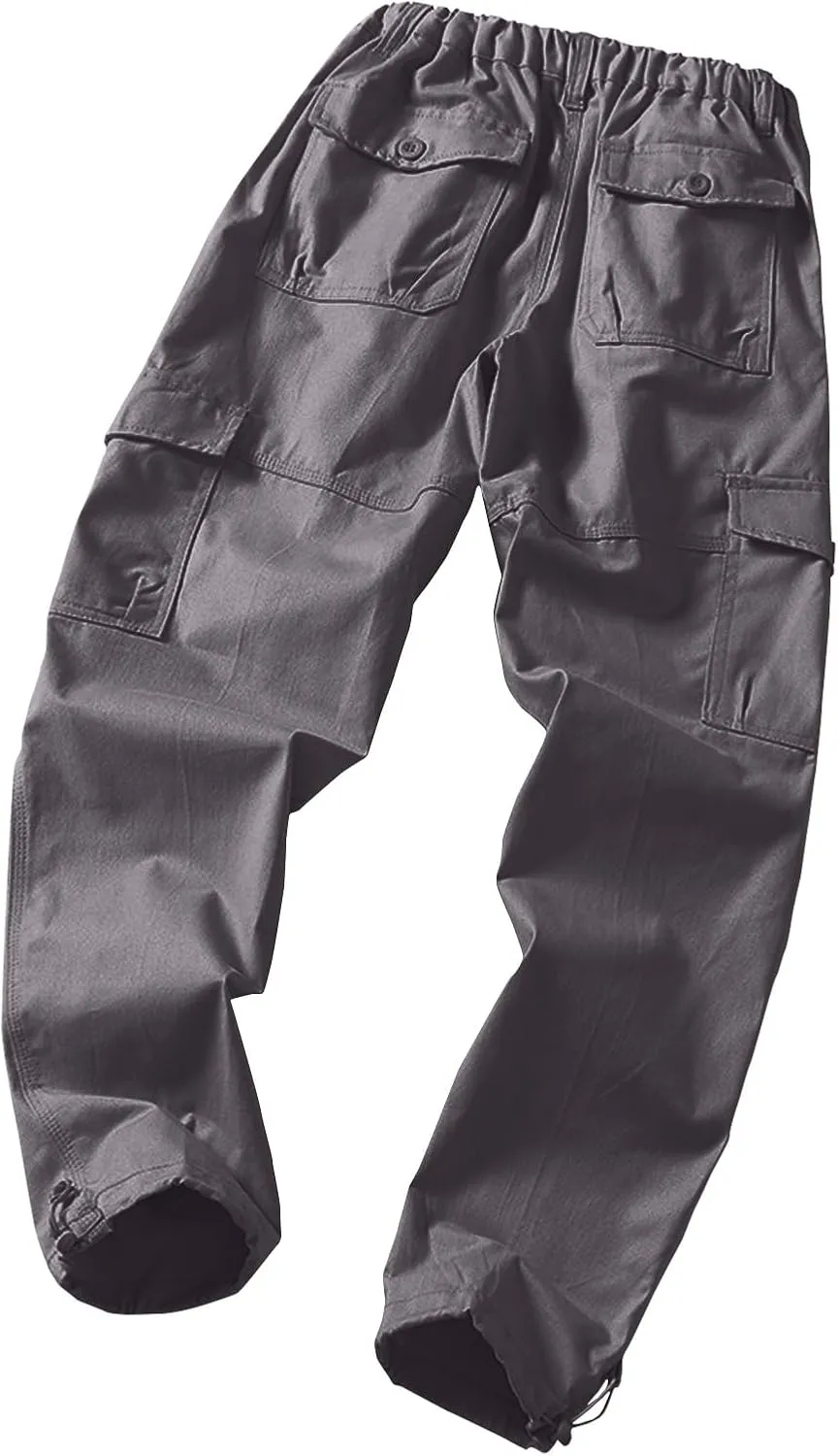 Cargo Work Pants for Men Pockets Casual Pants Big and Tall Stretch Loose Fit Sweatpants Plus Size Trousers Stylish