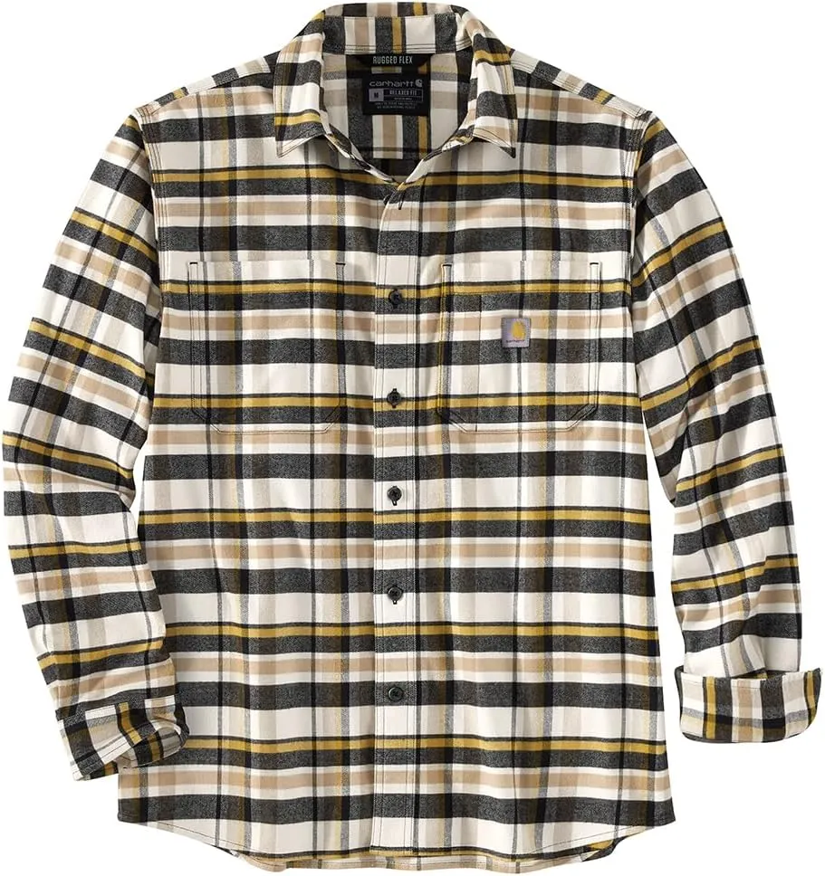 Carhartt Men's Rugged Flex Relaxed Fit Midweight Flannel Long-Sleeve Plaid Shirt