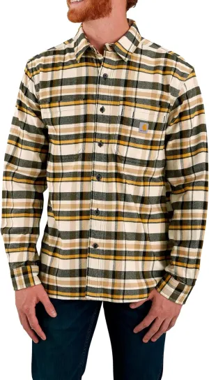Carhartt Men's Rugged Flex Relaxed Fit Midweight Flannel Long-Sleeve Plaid Shirt