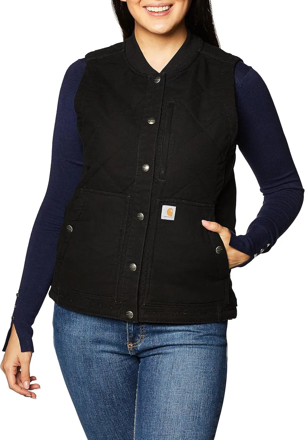 Carhartt Women's Rugged Flex Relaxed Fit Canvas Insulated Rib Collar Vest