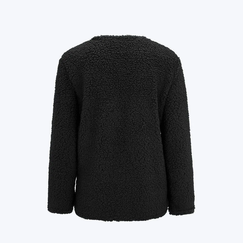 Ceboyel Women Sherpa Fleece Jacket Shearling Teddy Coats Fuzzy Casual Cardigan Trendy Winter Outerwear Outfits 2023