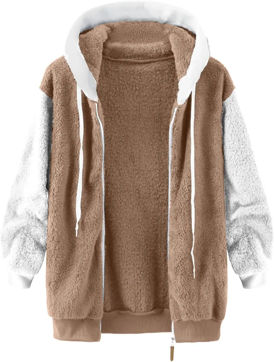 Ceboyel Womens Fleece Coats Winter 2023 Fur Faux Shaggy Jackets Warm Fuzzy Teddy Coats Oversized Trendy Outewear Outfits