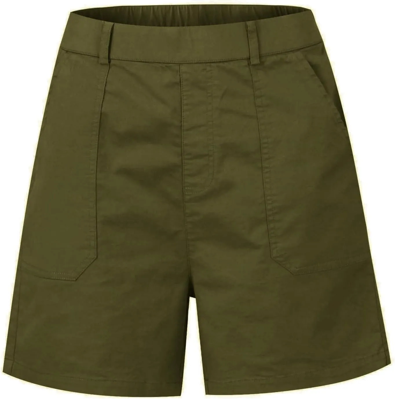Comfy Stretch Twill Shorts for Women,Elastic Waist Casual Twill Short,Summer Chino Short,Pull On Denim Shorts with Pockets