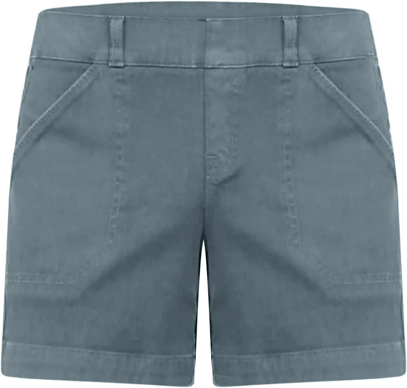 Comfy Stretch Twill Shorts for Women,Elastic Waist Casual Twill Short,Summer Chino Short,Pull On Denim Shorts with Pockets