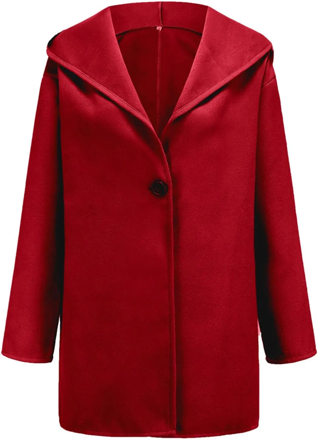 cooki Trench Coat for Women 2023 Hooded Woolen Coat Long Sleeve Loose Lapel Windproof Pea Coat Winter Warm Oversized Jackets