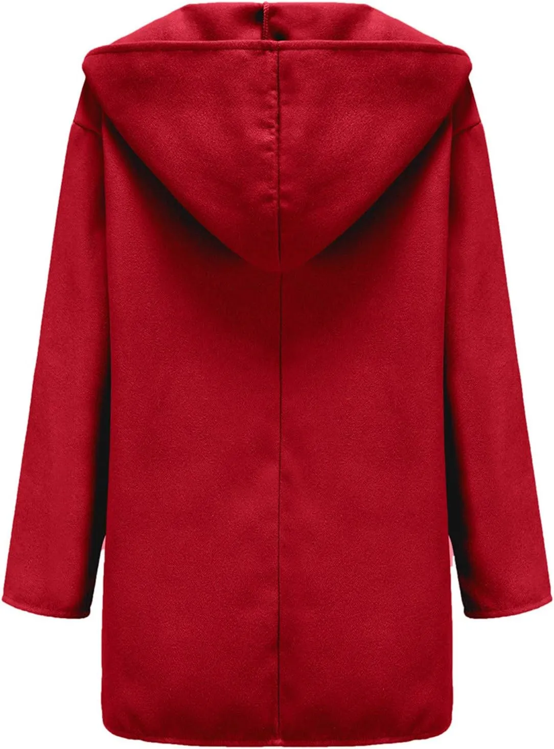 cooki Trench Coat for Women 2023 Hooded Woolen Coat Long Sleeve Loose Lapel Windproof Pea Coat Winter Warm Oversized Jackets