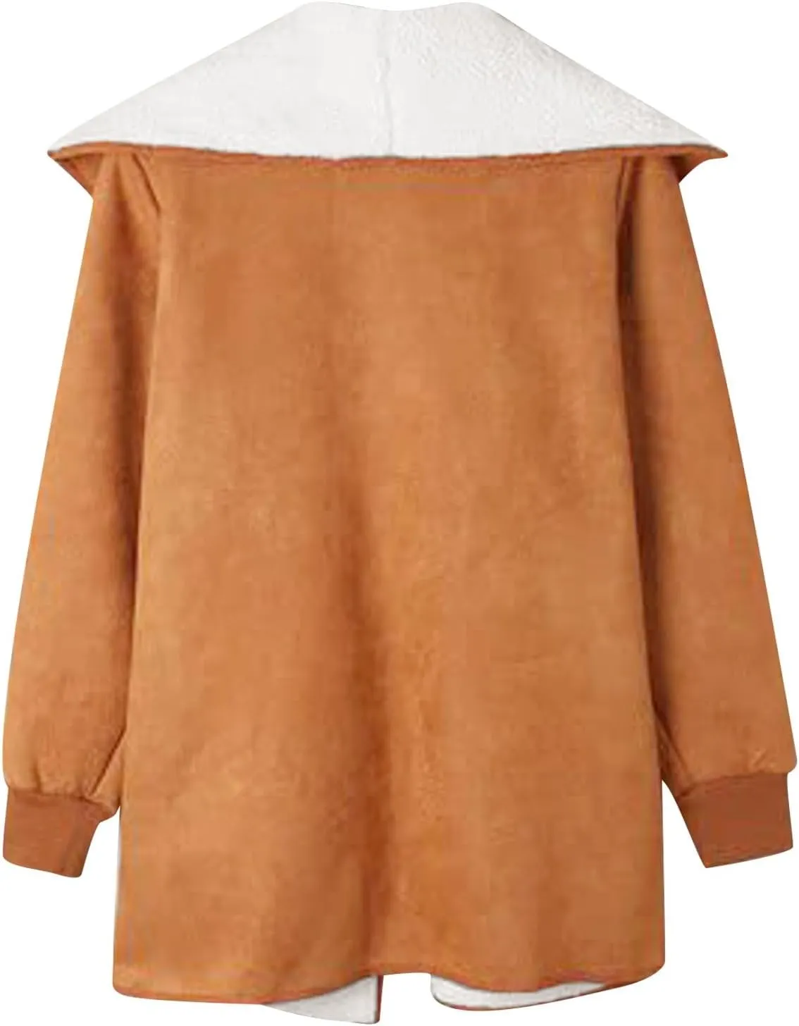 cooki Trench Coat for Women 2023 Women's Winter Warm Stand Collar Sherpa Lined Outerwear Fleece Jacket Coats Winter Warm Coat