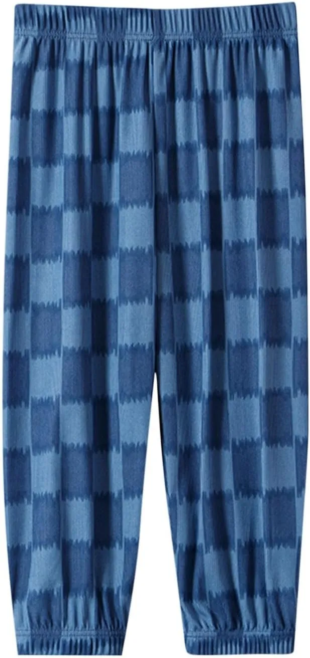 Cotton Girls and Checkered Sweatpants with Elastic Waist and Cuffed Hem for Casual and Stylish Wear