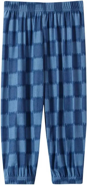 Cotton Girls and Checkered Sweatpants with Elastic Waist and Cuffed Hem for Casual and Stylish Wear