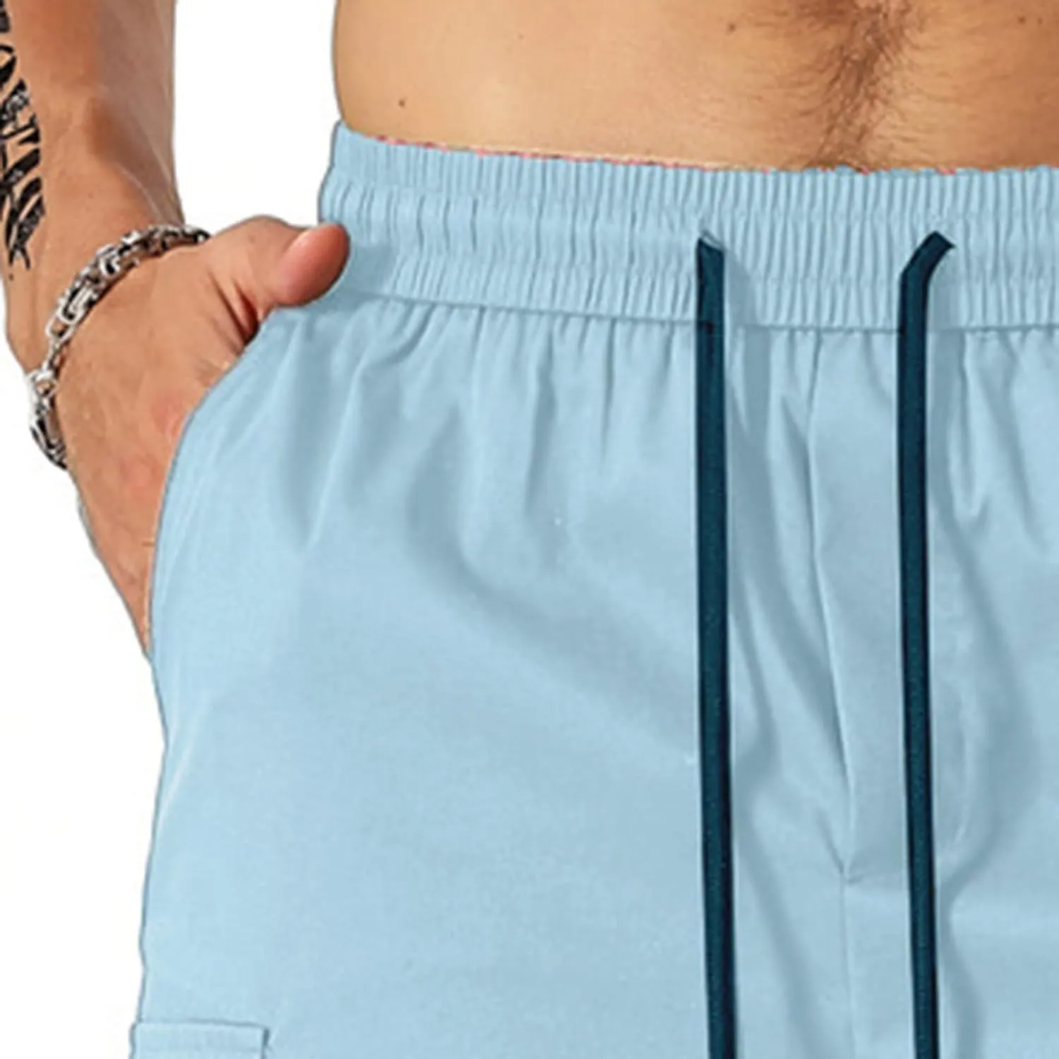 CRNTCEM Mens Straight Drawstring Casual Shorts Lightweight Stretchy Outdoor Hiking Running Summer Beach Shorts with Pocket