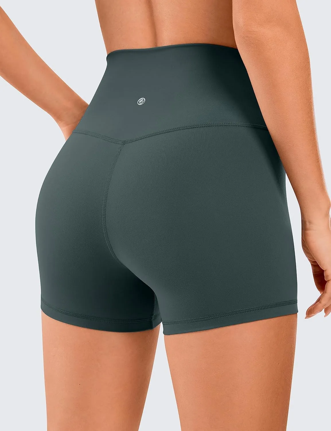 CRZ YOGA Women's Brushed Naked Feeling Biker Shorts 4''- High Waist Matte Workout Gym Running Spandex