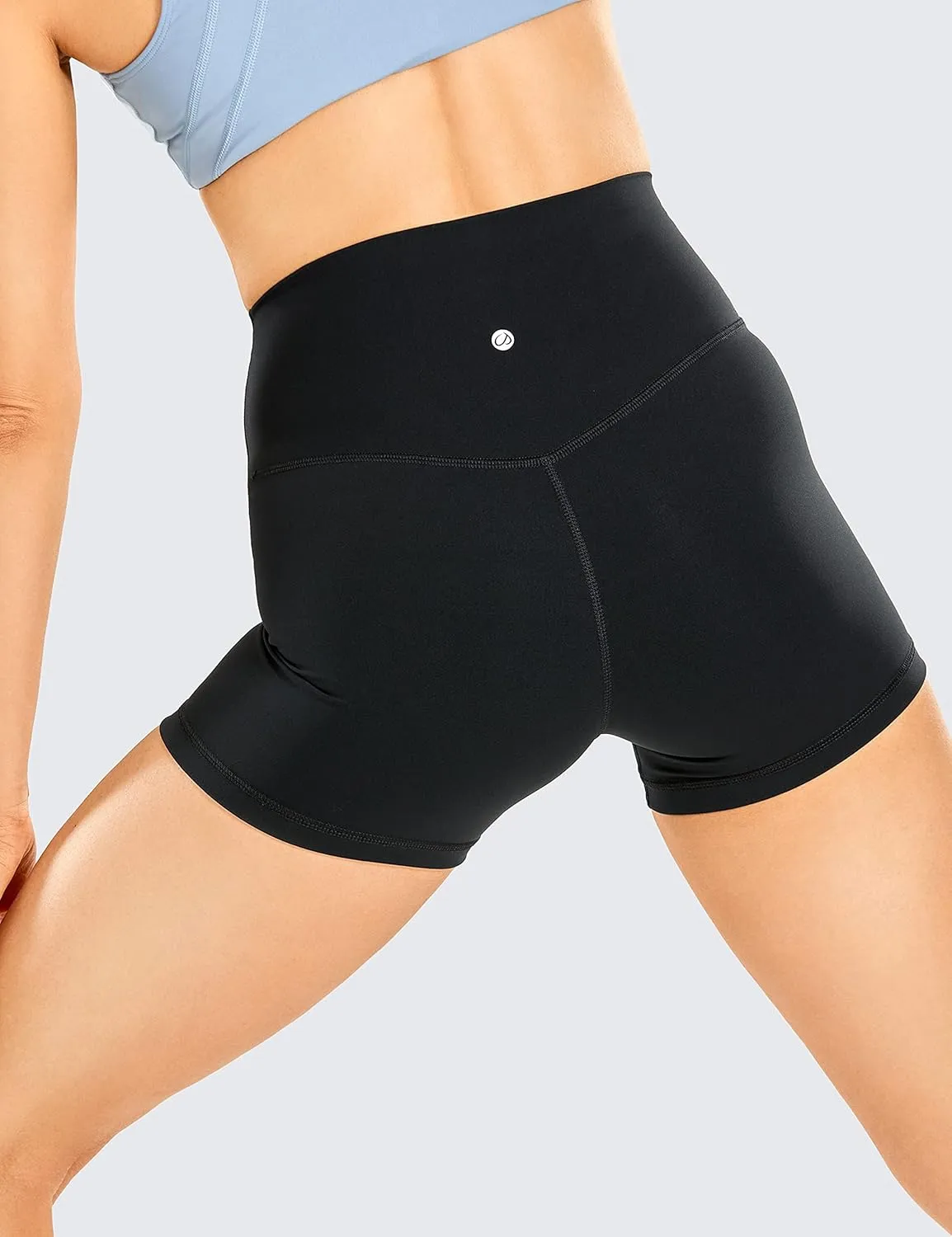 CRZ YOGA Women's Brushed Naked Feeling Biker Shorts 4''- High Waist Matte Workout Gym Running Spandex