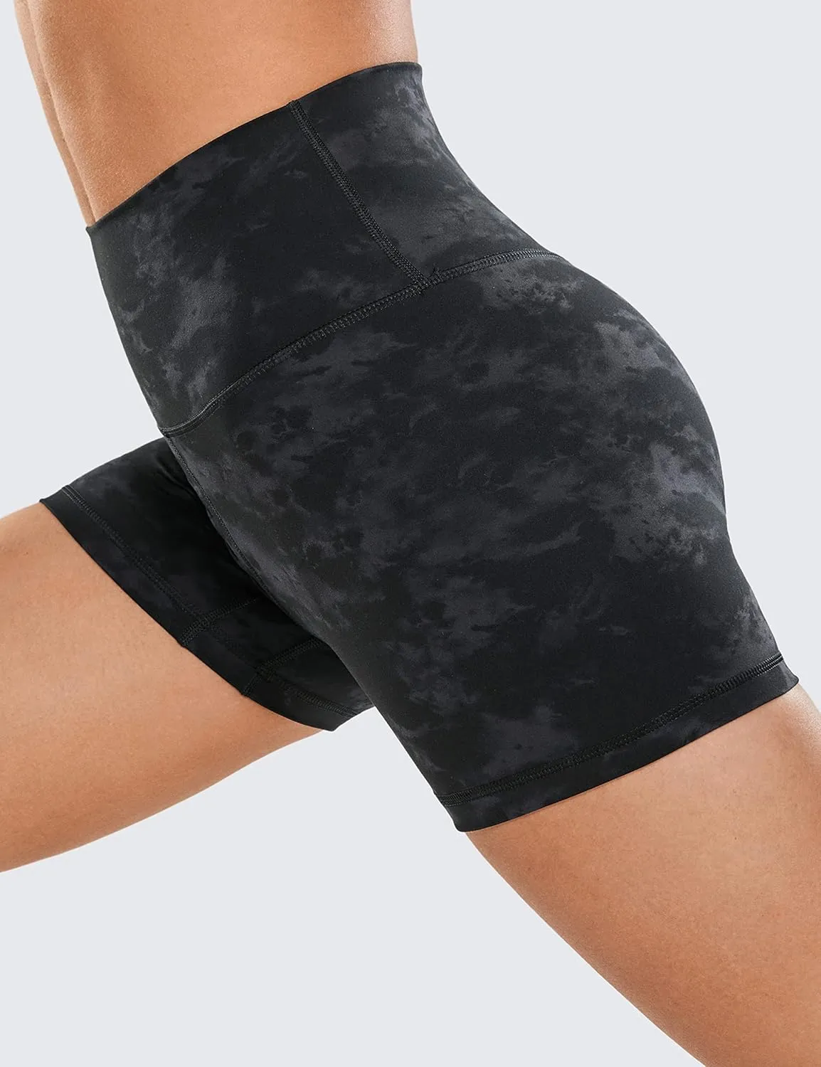 CRZ YOGA Women's Brushed Naked Feeling Biker Shorts 4''- High Waist Matte Workout Gym Running Spandex