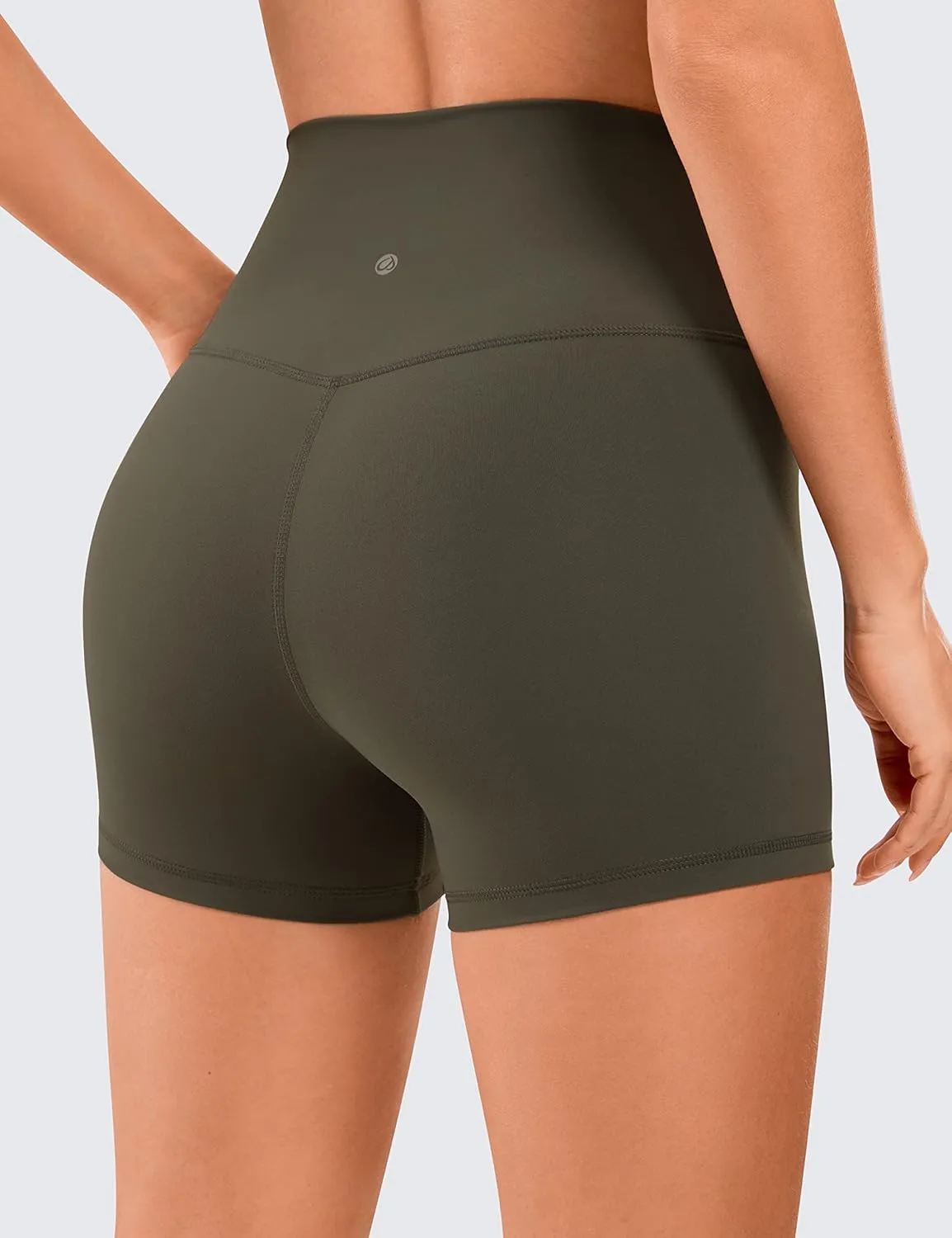 CRZ YOGA Women's Brushed Naked Feeling Biker Shorts 4''- High Waist Matte Workout Gym Running Spandex
