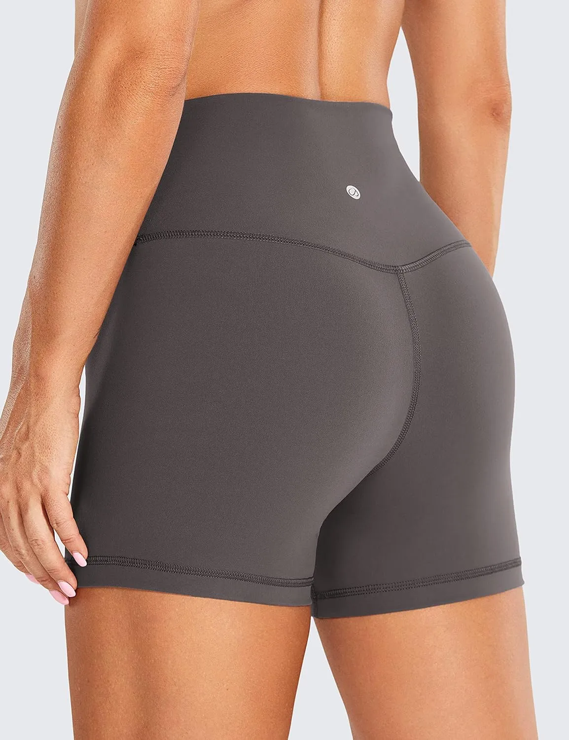 CRZ YOGA Women's Brushed Naked Feeling Biker Shorts 4''- High Waist Matte Workout Gym Running Spandex